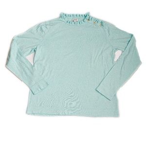 Size Large Mint Green J Crew Sweater with Ruffle Collar